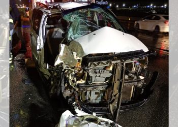 Acidente entre ônibus e carro deixa duas pessoas feridas na BR-280, em Guaramirim