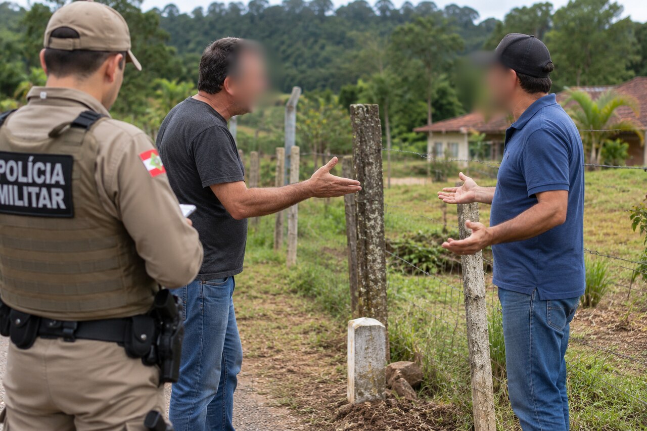 VIZINHOS BRIGAM POR TERRENO E PM É CHAMADA EM JARAGUÁ DO SUL
