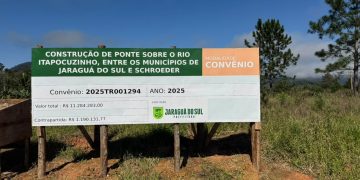 Avançam os trabalhos preparatórios para a construção da ponte que vai ligar Jaraguá do Sul e Schroeder