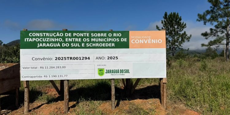 Avançam os trabalhos preparatórios para a construção da ponte que vai ligar Jaraguá do Sul e Schroeder