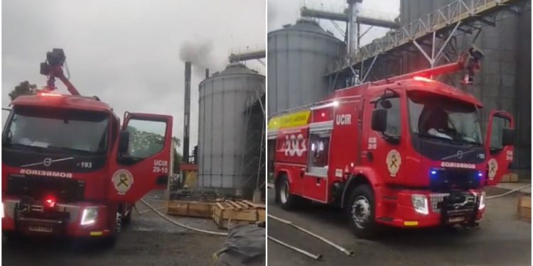 [Vídeo] Incêndio em silo de arroz na Cooperativa Juriti, em Massaranduba, é contido após dias de combate
