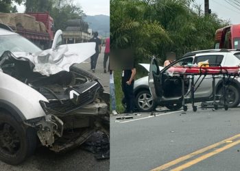 Motociclista fica gravemente ferido em colisão com carro na SC-108, em Massaranduba