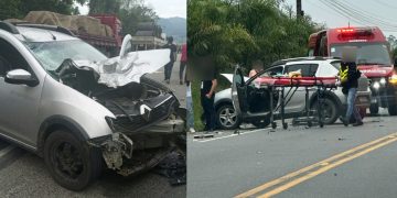 Motociclista fica gravemente ferido em colisão com carro na SC-108, em Massaranduba