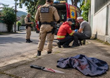 Homem leva pedrada na cabeça e é detido por mandado de prisão em aberto